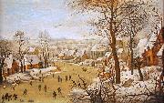 Pieter Brueghel the Younger Winter Landscape with Bird Trap painting